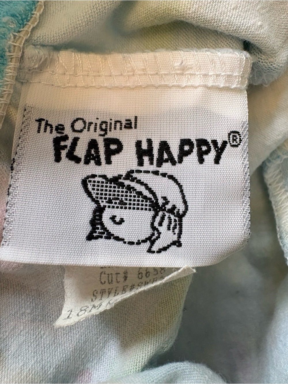Vintage Flap Happy Mermaid Baby Swimsuit Built-in Diaper 12-18M Made in USA Blue - Picture 3 of 8